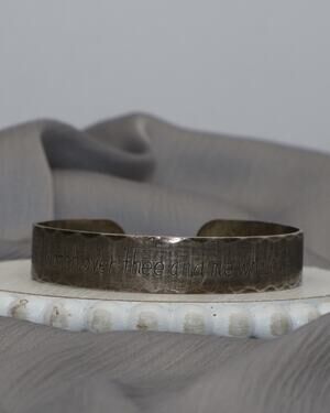 Vintage Sterling “ The Lord Watch Over Thee And Me…” Bracelet 24G / 7.5in N1499